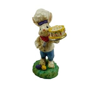Cottontail Lane Baker Bunny Holding Cake Figurine Easter Midwest of Cannon Falls